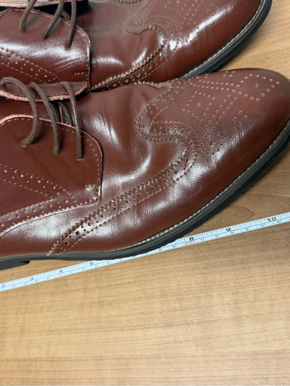 Men's Brown Leather Wingtip Dress Shoes Size 11 (EU 44) Oxfords